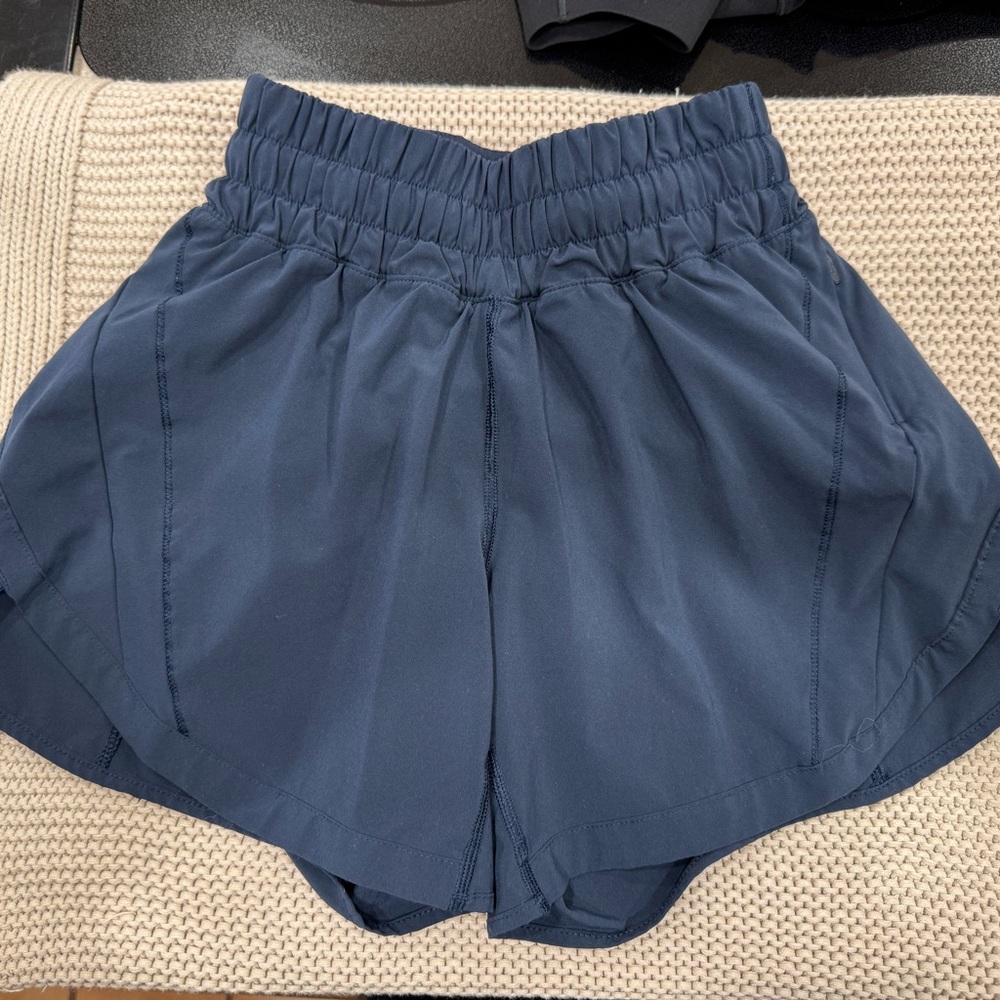 Blue Athletic Shorts with Elastic Waistband and Lightweight Material